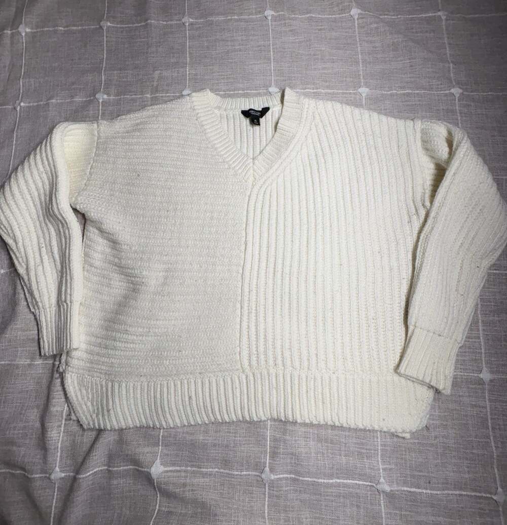 Vera Wang Simply Vera XL Chunky Cable Knit Sweater Preppy Coastal Minimalist